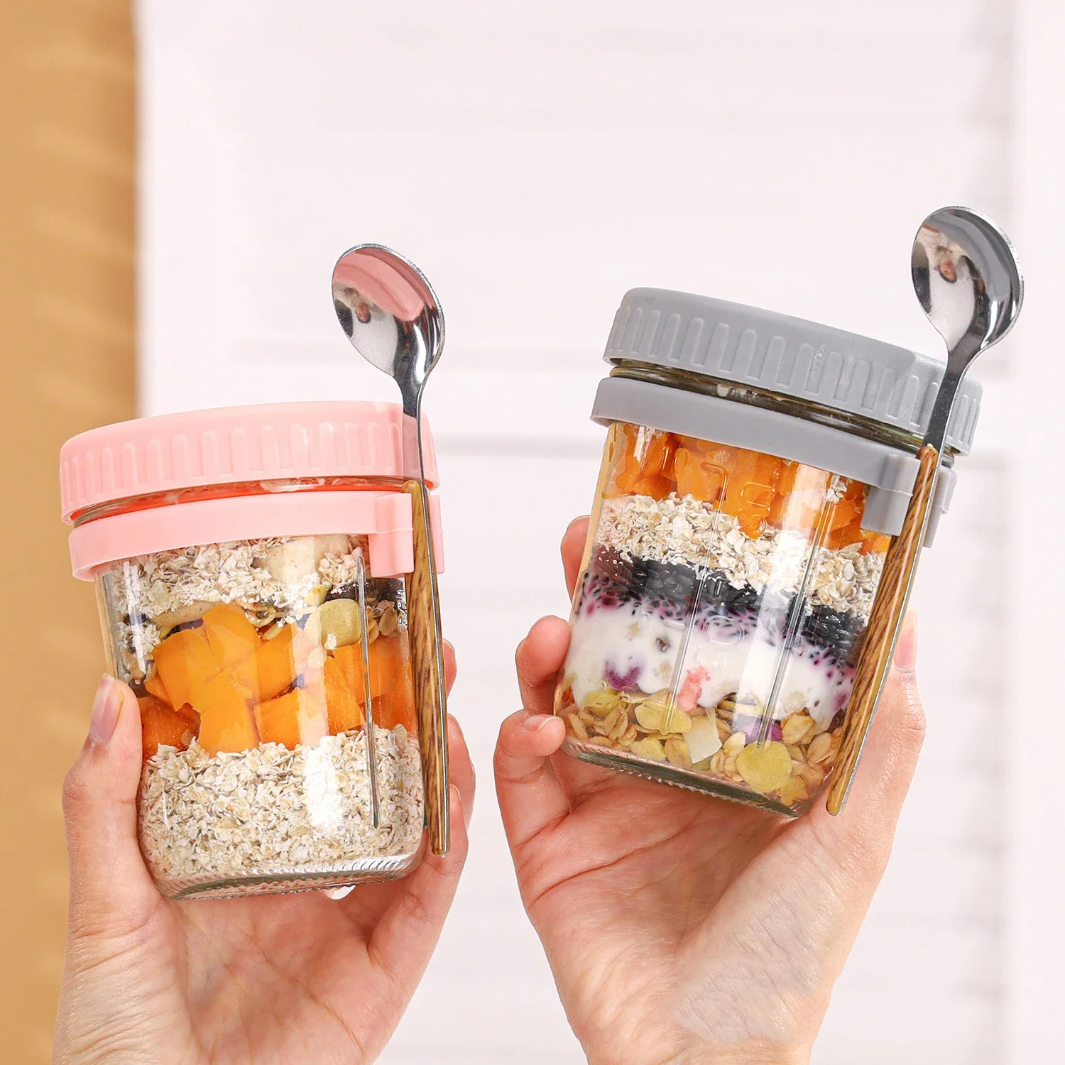 Baby Food Glass Jar - Tazze per colazione portatili per cereali