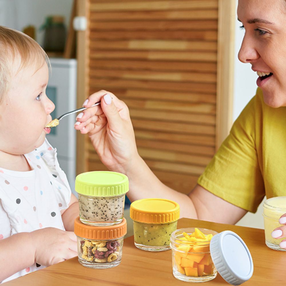 Baby Food Jars With Lids - Set di 6 Barattoli in Vetro