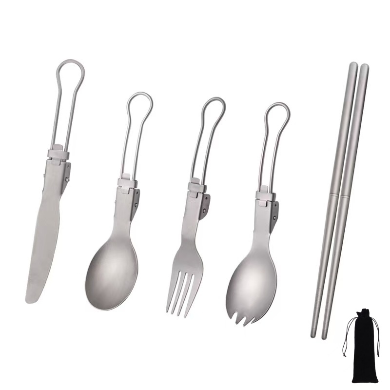 Weaning Spoon Set - Set di Posate Pieghevoli in Titanio