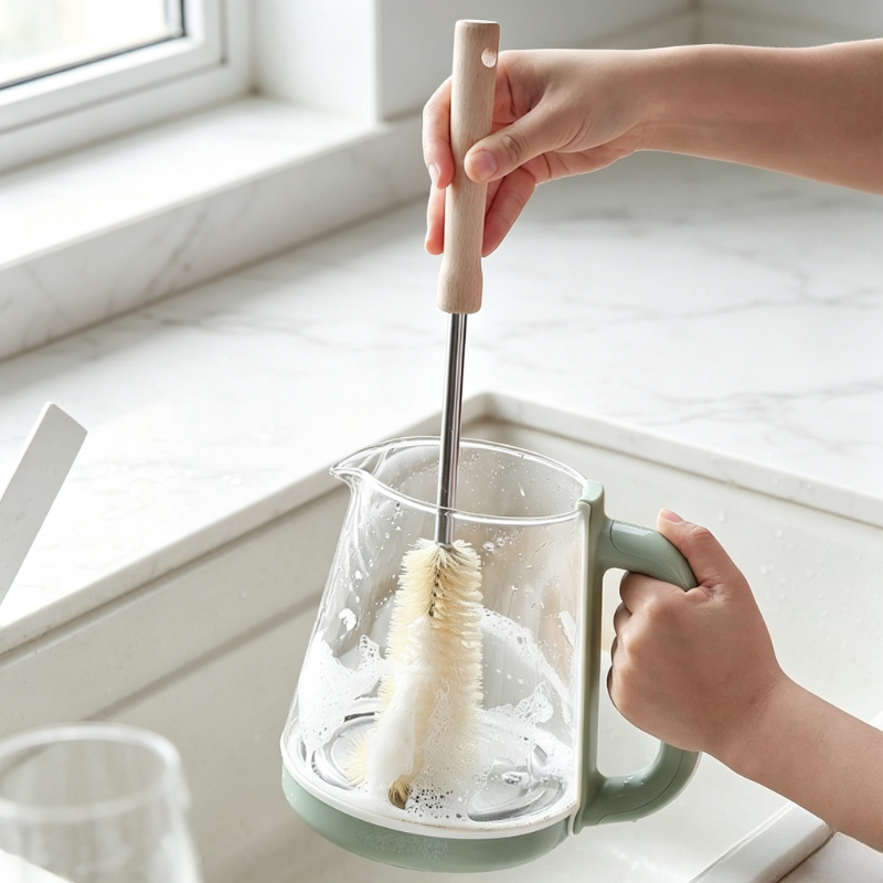 Baby Food Dispensing Spoon - Spazzola per Bottiglie con Manico Lungo