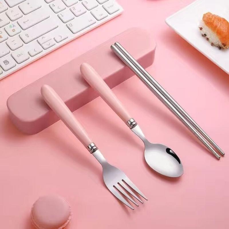 Weaning Spoon Set - Stoviglie portatili per studenti in acciaio